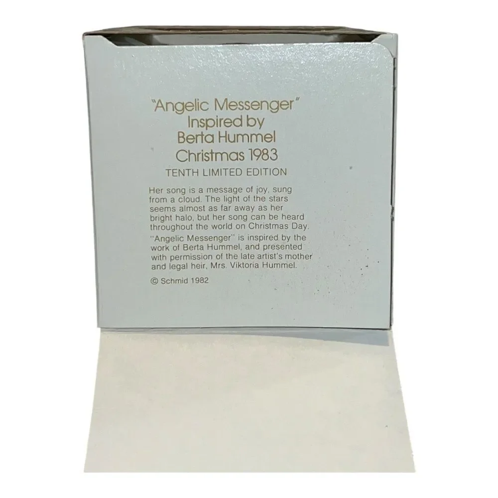 Schmid Berta Hummel Angelic Messenger 1983 Christmas Glass Ornament W Box